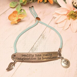 Reality Has Limits Imagination is Boundless Bolo Bracelet - - LadybugfeetDesigns -