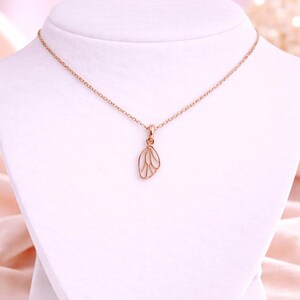 Butterfly/Fairy Wing Rose Gold necklace/earrings set, 18 inch - - LadybugfeetDesigns -