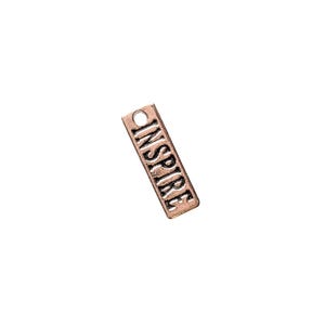 Silver Inspire Tag Charm - - LadybugfeetDesigns -
