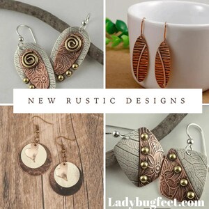 Boho Leaf Copper Dangle Earrings