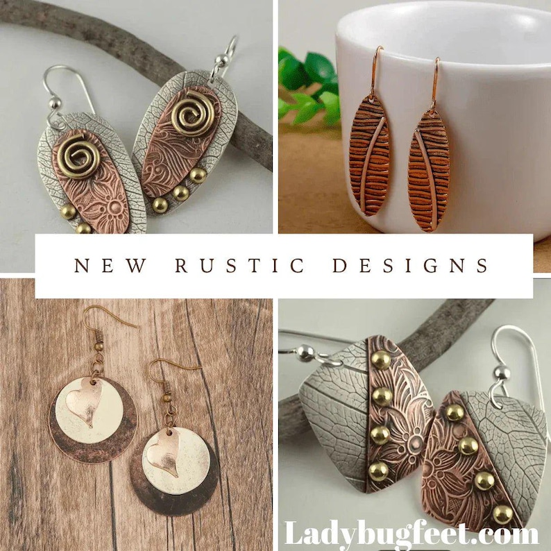 Boho Leaf Copper Dangle Earrings