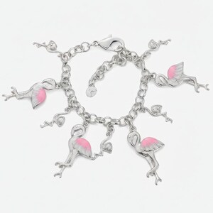 Flamingo Charm Bracelet II - - LadybugfeetDesigns -