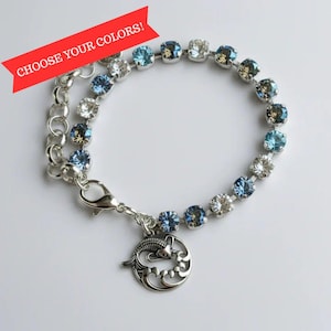 Koi Pendant Faceted Crystal Bracelet - - LadybugfeetDesigns -