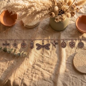 Boho Nature Multi Charm Link Necklace, Antique Copper- 20 inch - - LadybugfeetDesigns -