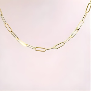 Paperclip Chain necklace, Gold - 18- 24 inch - - LadybugfeetDesigns -
