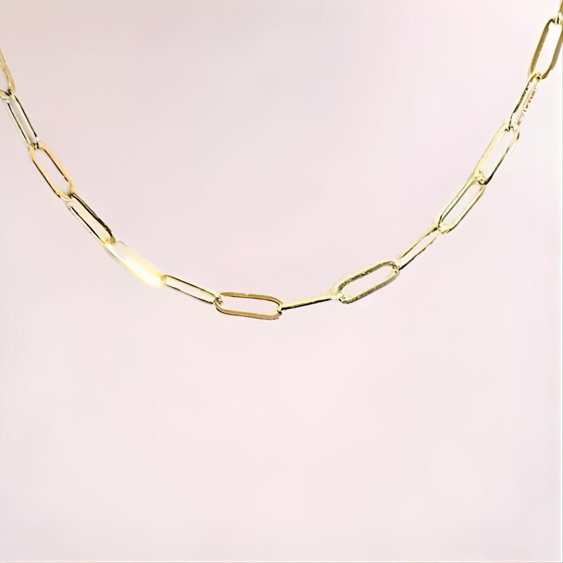 Paperclip Chain necklace, Gold - 18- 24 inch - - LadybugfeetDesigns -