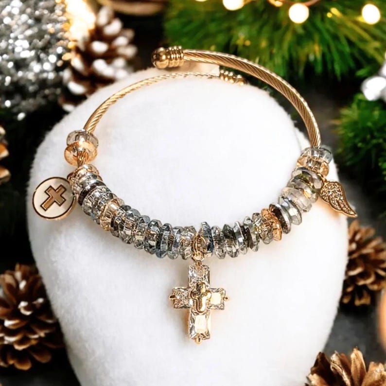 Easy Wrap Memorial Cuff Bracelet, Gold - - LadybugfeetDesigns -