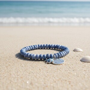 Seas the Day Beaded Stretch Bracelet - - LadybugfeetDesigns -