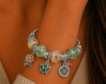 Garden Party Euro Cuff Wrap Bracelet, Silver