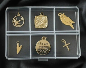 All is Well With My Soul Mini Charm Box - 6 pc., Gold