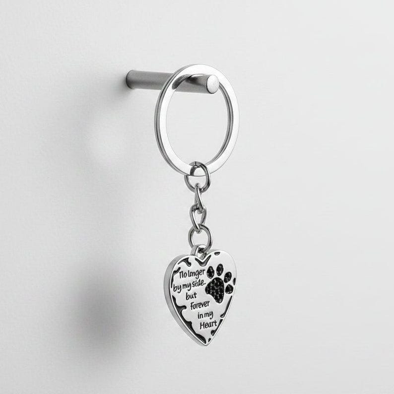 Pet Bereavement Heart Key Chain, Key Holder - - LadybugfeetDesigns -