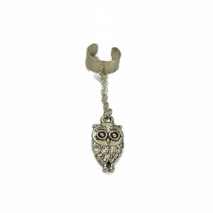 Owl ear cuff, gold - - LadybugfeetDesigns -