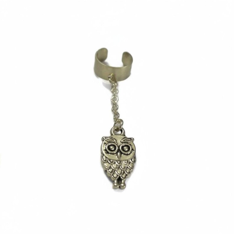 Owl ear cuff, gold - - LadybugfeetDesigns -