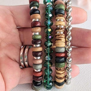 Multi Colored Stretch Bracelet Stack - - LadybugfeetDesigns -