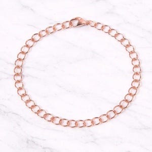 Rose Gold Small Rolo Charm Bracelet Base - D.i.y. - Build Your Charm Bracelet! - - LadybugfeetDesigns -