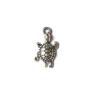 Silver Turtle Charm - - LadybugfeetDesigns -