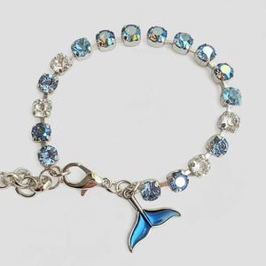 Whale/Dolphin Tail Faceted Crystal Bracelet - - LadybugfeetDesigns -