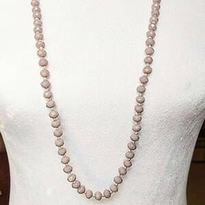 Pretty Plum Crystal Knotted Necklace -36 inch - - LadybugfeetDesigns -