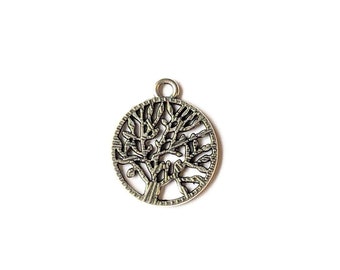 Silver Tree of Life Disc Charm V