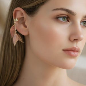 Autumn Leaves Ear Cuff, Gold - - LadybugfeetDesigns -