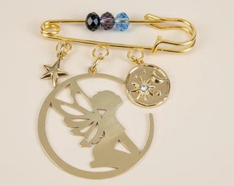 Fairy Safety Pin Brooch, Purse Charm