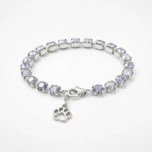 Dog/Cat Paw Faceted Crystal Bracelet - - LadybugfeetDesigns -