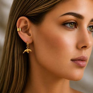 Manatee Earrings, Gold Hoop - 10 mm - - LadybugfeetDesigns -