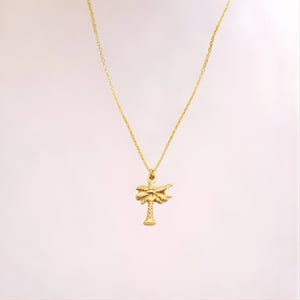 Palm Tree Necklace, Gold - 18- 24 inch - - LadybugfeetDesigns -