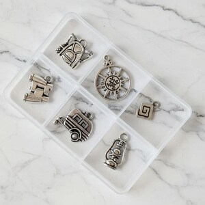 Happy Camper Mini Charm Box - 6 pc., Silver - - LadybugfeetDesigns -