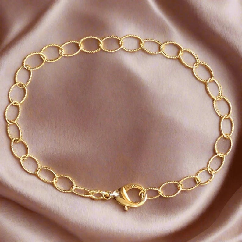 14K Gold Filled Twisted Bracelet - D.i.y. - Build Your Charm Bracelet! - - LadybugfeetDesigns -