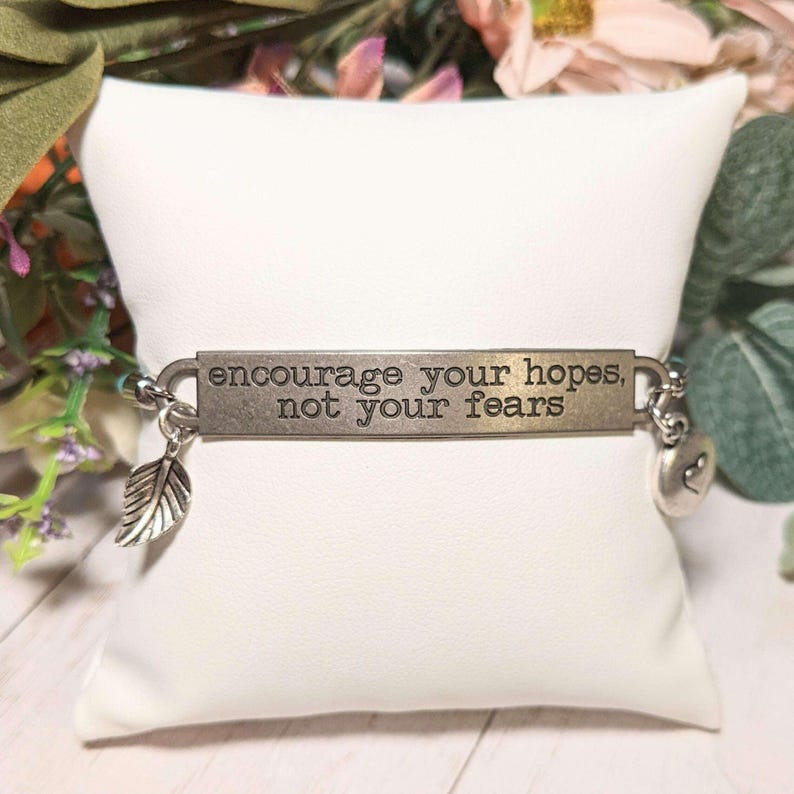 Encourage Your Hopes Not Your Fears Twisted Rope Bolo bracelet - - LadybugfeetDesigns -