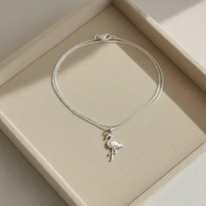 Rustic Flamingo Necklace, 20 inches - Silver - - LadybugfeetDesigns -
