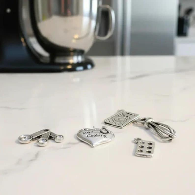 I Love Cooking Mini Charm Box - 6 pc., Silver - - LadybugfeetDesigns -