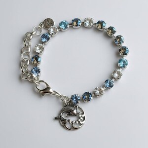 Koi Pendant Faceted Crystal Bracelet, Silver - - LadybugfeetDesigns -
