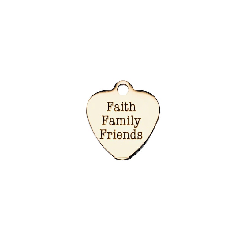 Faith Family Friends Heart Charm - - LadybugfeetDesigns -