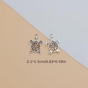 Sea Turtle Hoop Earrings, Silver - 16mm - - LadybugfeetDesigns -