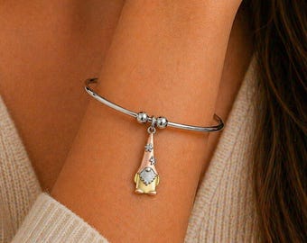 Gnome Euro Bangle Cuff, Silver