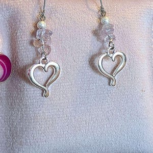 Ametrine Heart dangle earrings, silver - - LadybugfeetDesigns -
