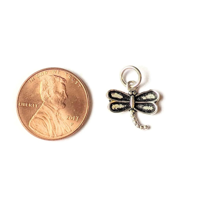Silver MIni Dragonfly Charm II - - LadybugfeetDesigns -