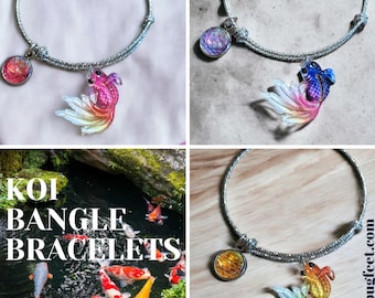 Colorful Koi Fish Bangle Bracelet