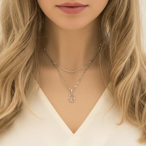 Sparkly Celestial Necklace Set, Silver