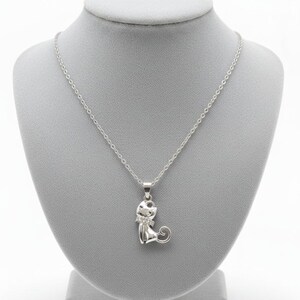 Cat Necklace, 20 inches - Silver - - LadybugfeetDesigns -
