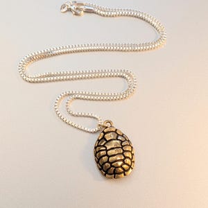 Two Tone Turtle Shell Necklace, Sterling Silver- 24 inches - - LadybugfeetDesigns -