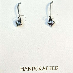 Tiny Puffy Heart Earrings - - LadybugfeetDesigns -