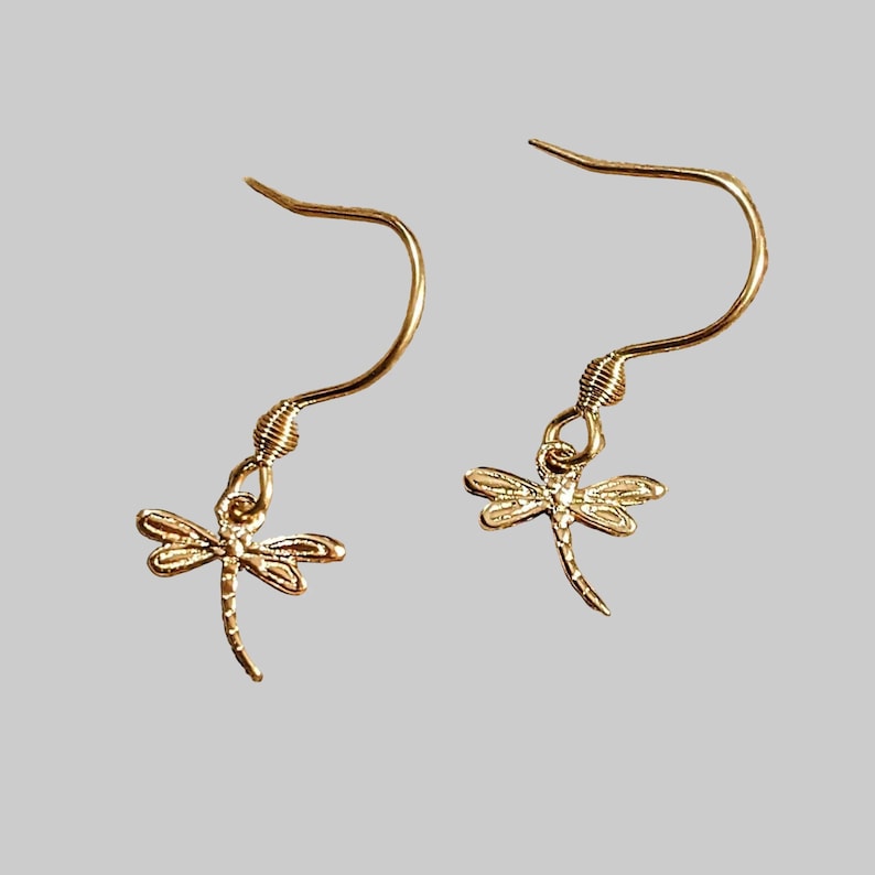 Dragonfly Rose Gold necklace/earrings set, 18 inch - - LadybugfeetDesigns -