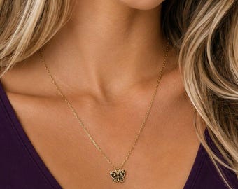 Celestial Butterfly necklace, Gold- 20 inch