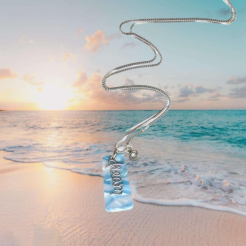 Dream Tag necklace, Sterling Silver - 30 inch - - LadybugfeetDesigns -