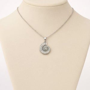 Sea Snail Shell necklace, Silver - 20 inch - - LadybugfeetDesigns -