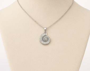 Sea Snail Shell necklace, Silver - 20 inch