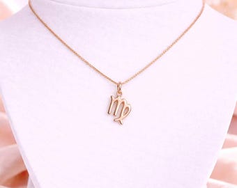 Zodiac Symbol Necklace, Rose Gold - 17 inches